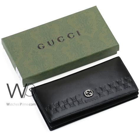 gucci gg long wallet metallic leather